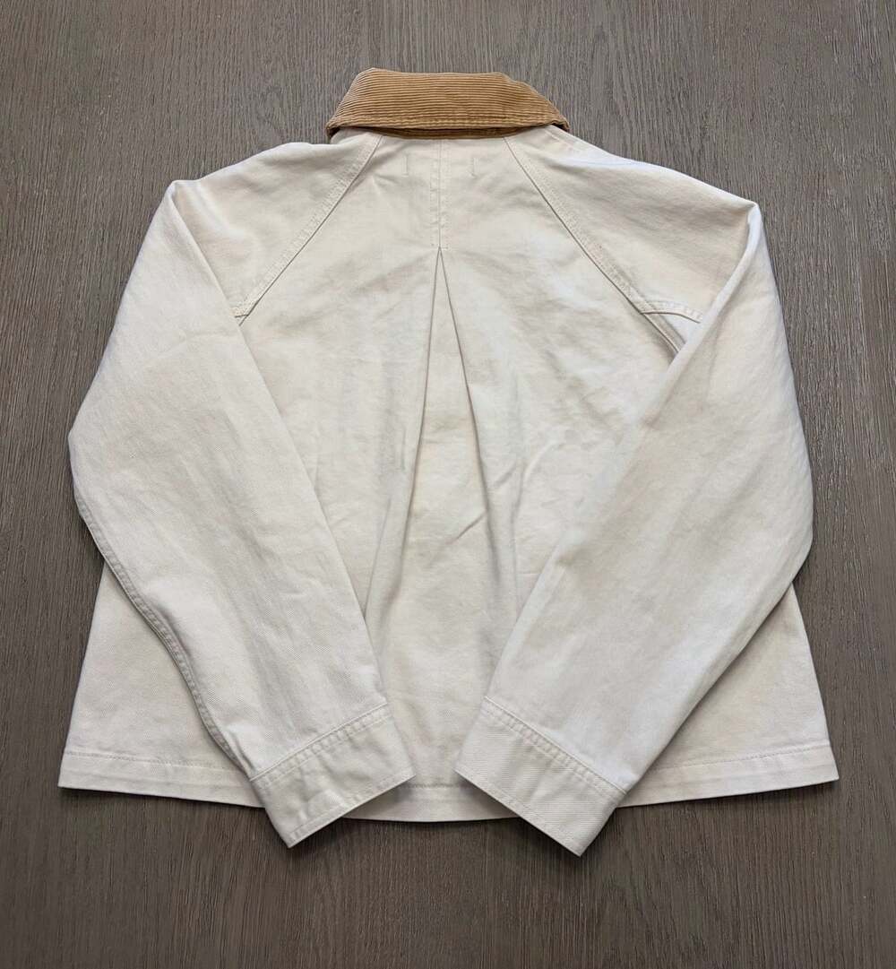 NWOT Madewell The Billie Short Jacket Size M Cream Corduroy Collar Barn - Picture 7 of 15
